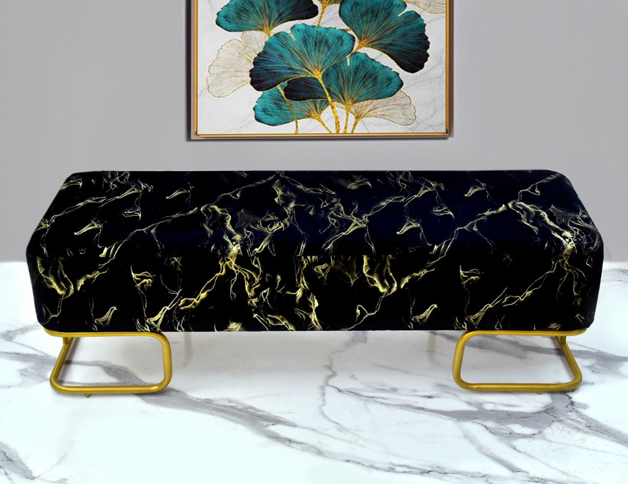 3 Seater Luxury Sprinkle Shade Wooden Stool With Steel Stand -1278