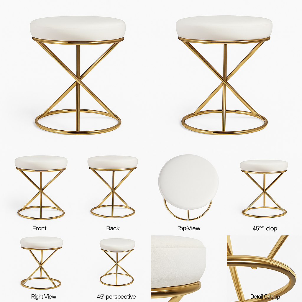 Aristo Gold Elegance Round Stool - 1550