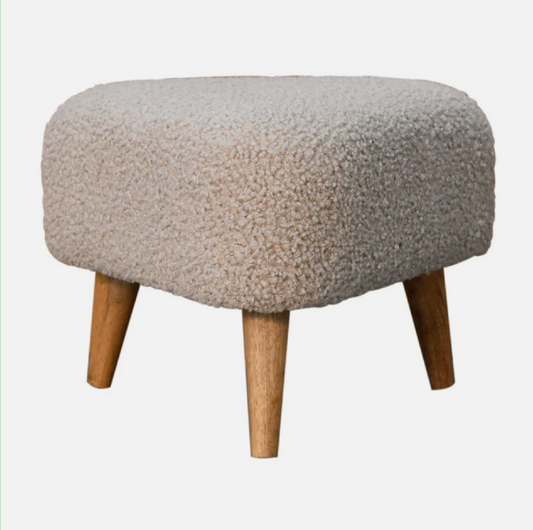 Luxury Mud Boucle Triangle Footstool - 1535