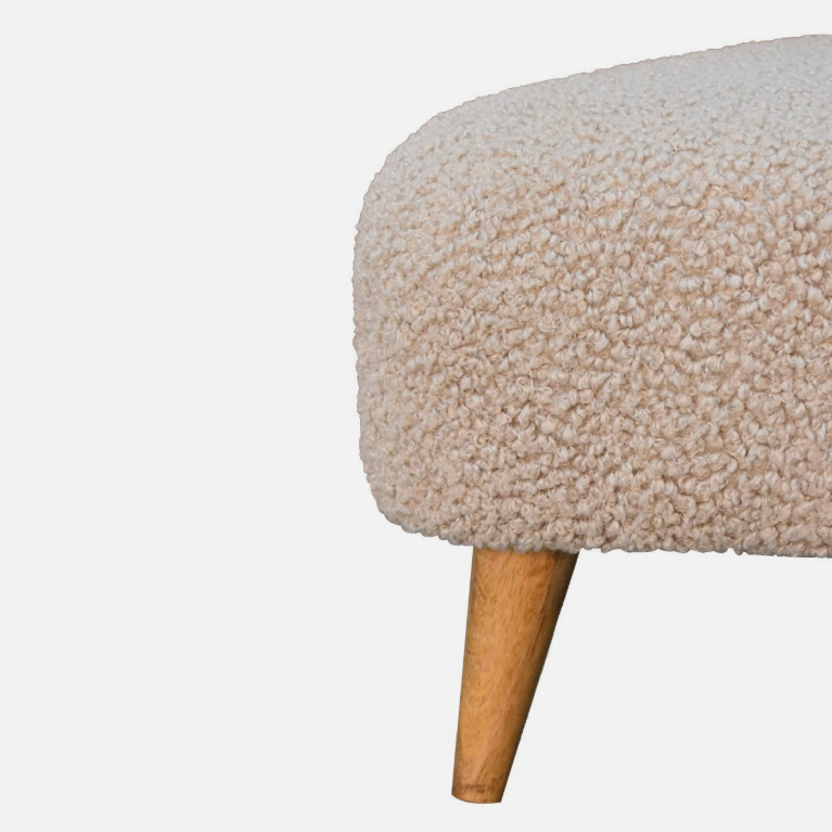 Luxury Mud Boucle Triangle Footstool - 1535