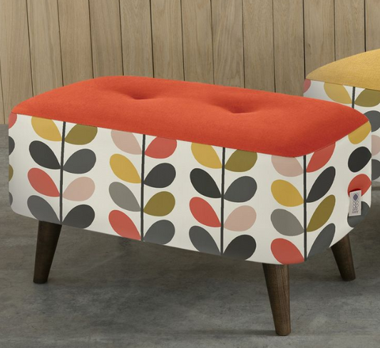 1 Seater Luxury Digital Print Stool - 1537