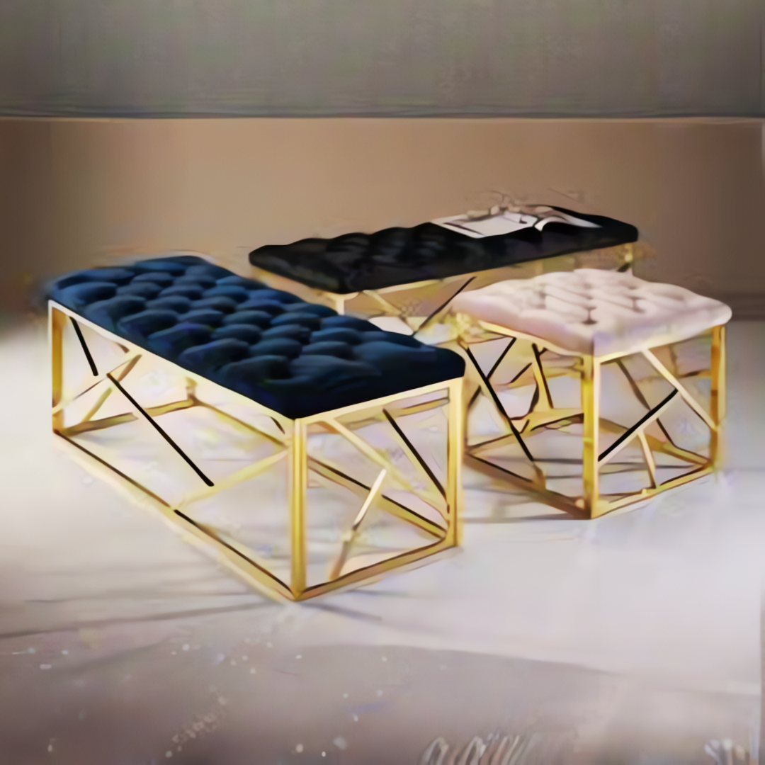 Interior Rich Vintage Square Stool - 1554