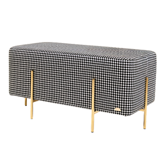 2 Seater 6 Legs Luxury Velvet Digital Print Stool - 1509