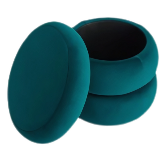 1 Seater Velvet Round Storage Box- 1515