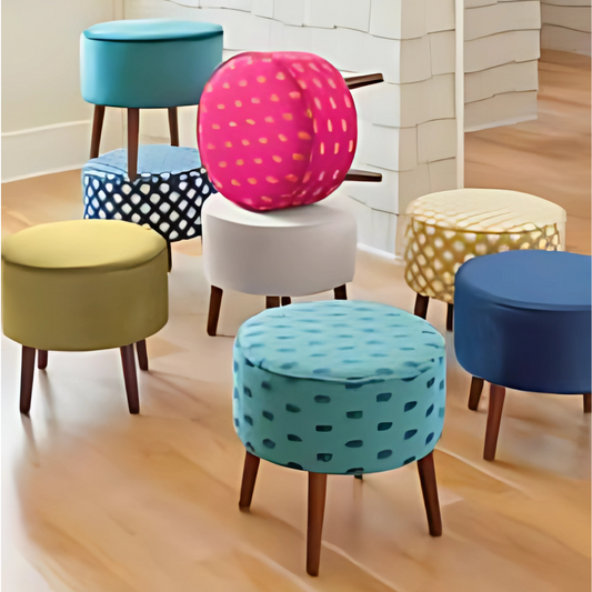 1 Seater Luxury Round Stool - 1539