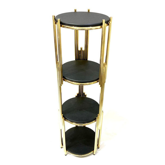 4 Tier Rack Black & Gold - 1331