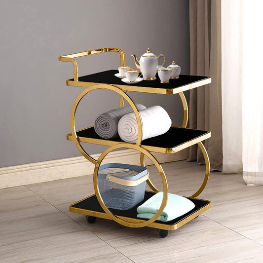 Modern 3-Tier Bar Cart On Wheel With Handle - 1336