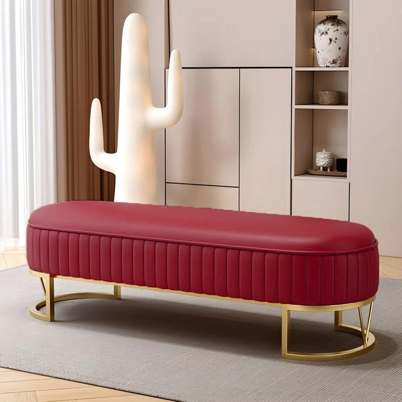 3 Seater Leathered Modern Luxury Ottoman Stool- 1490