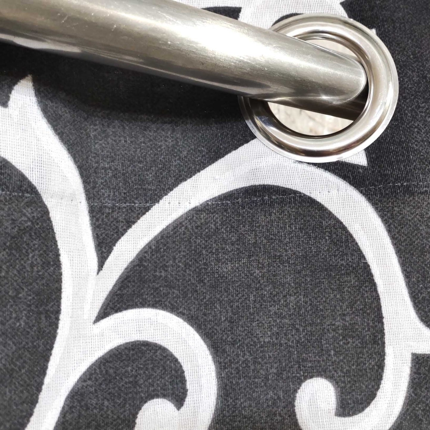 2 Pcs Printed Curtains Pair with Lining - 1149