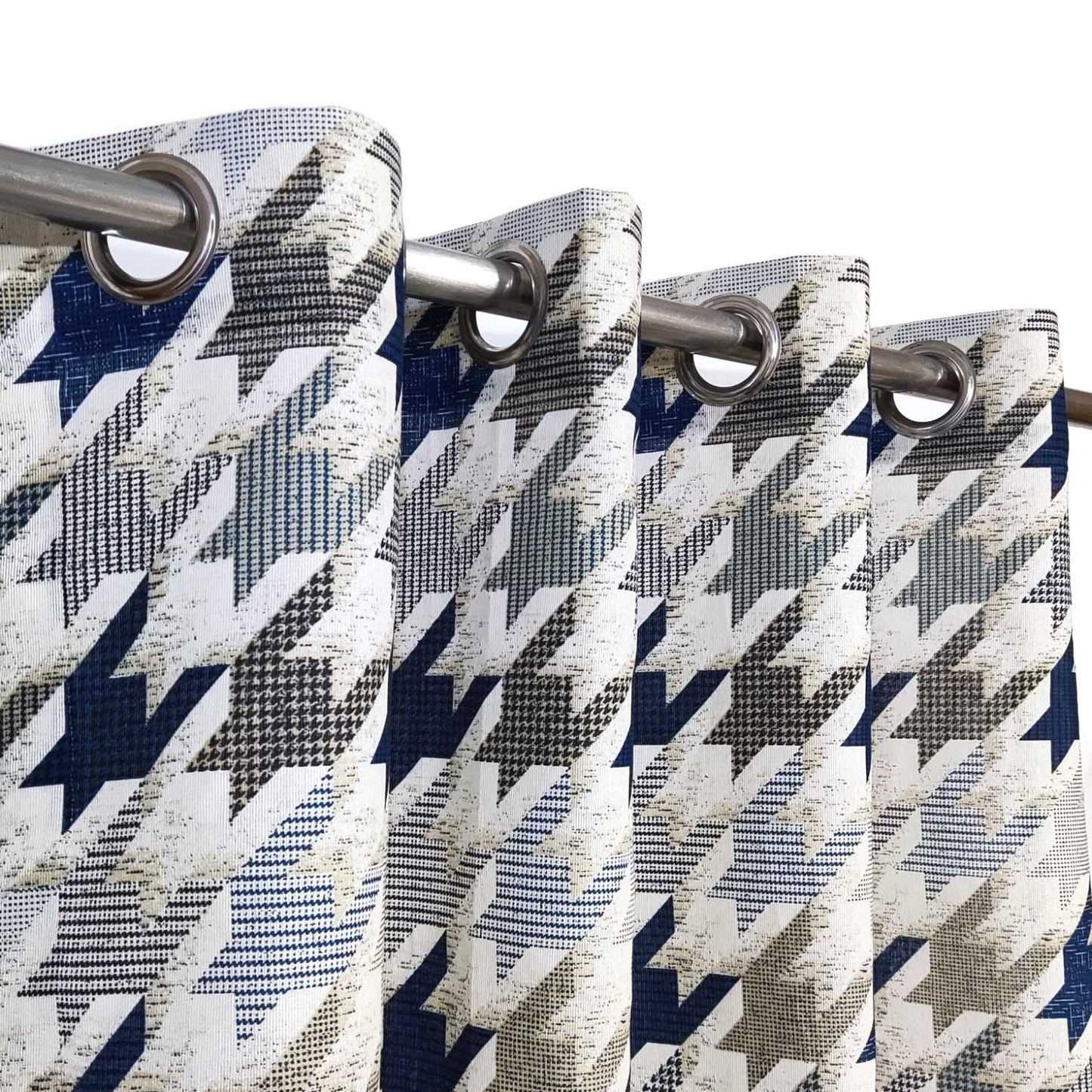 2 Pcs Printed Curtains Pair with Lining - 1150