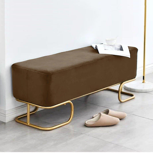 Luxury Wooden stool 3 Seater With Steel Stand -325 - 92Bedding