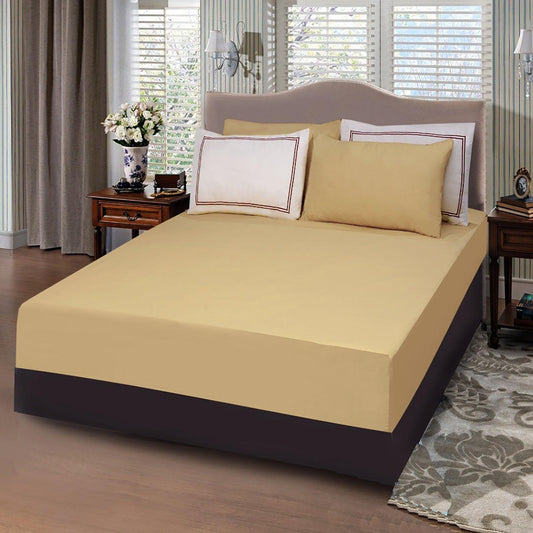 5 Pc's Baratta Stitched Fitted Sheet Set Beige - 92Bedding