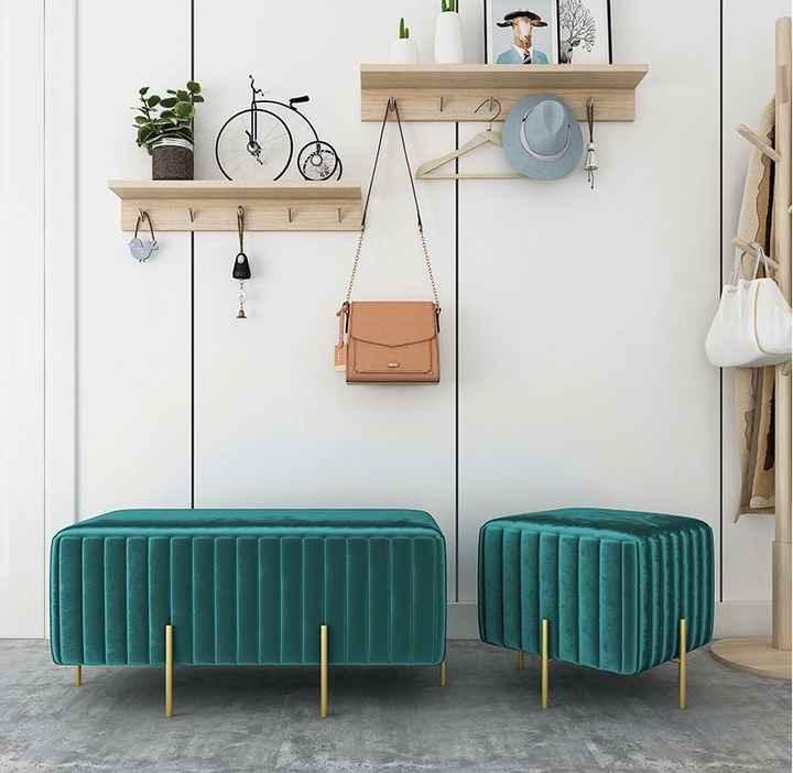 Wooden stool 2 Seater With Steel Stand -1102 - 92Bedding