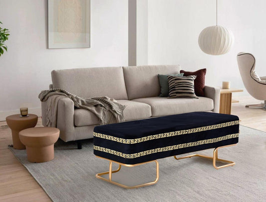 3 Seater Luxury Printed Wooden Stool With Steel Stand -708 - 92Bedding