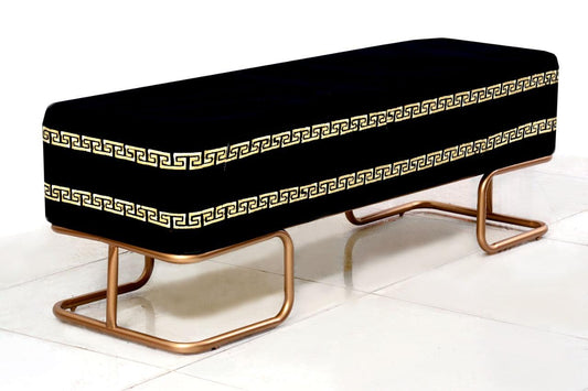 3 Seater Luxury Printed Wooden Stool With Steel Stand -713 - 92Bedding