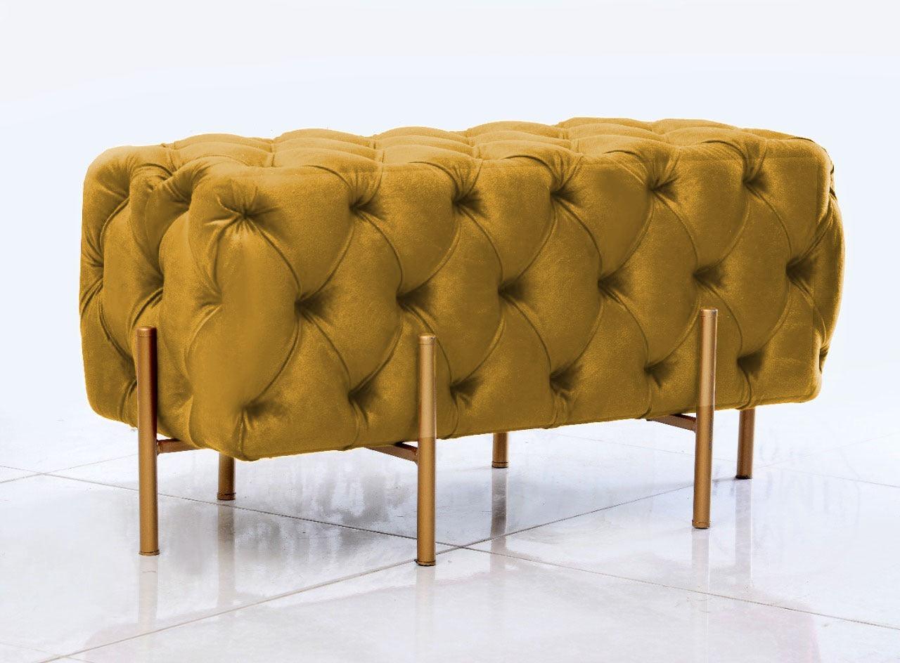 2 Seater Luxury Ottoman Wooden Stool With Steel Stand 722 - 92Bedding