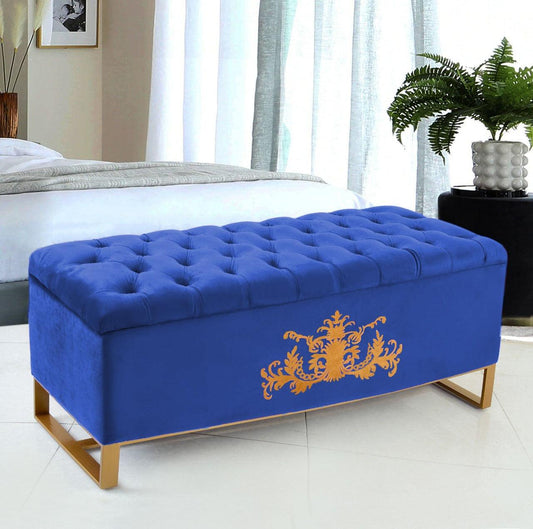 3 Seater Ottoman Storage Box With Embroidery-922 - 92Bedding
