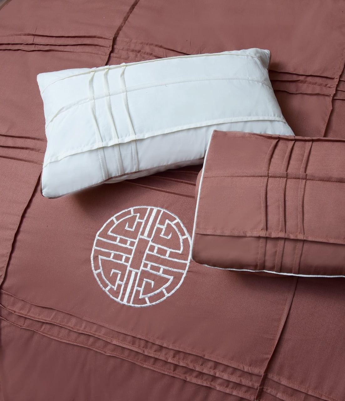 9 Pc's Pleated Embroidered & Corded Duvet Katha - 92Bedding