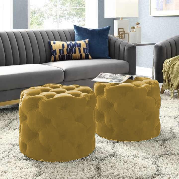 Living Room Velvet Ottoman Stool-669 - 92Bedding