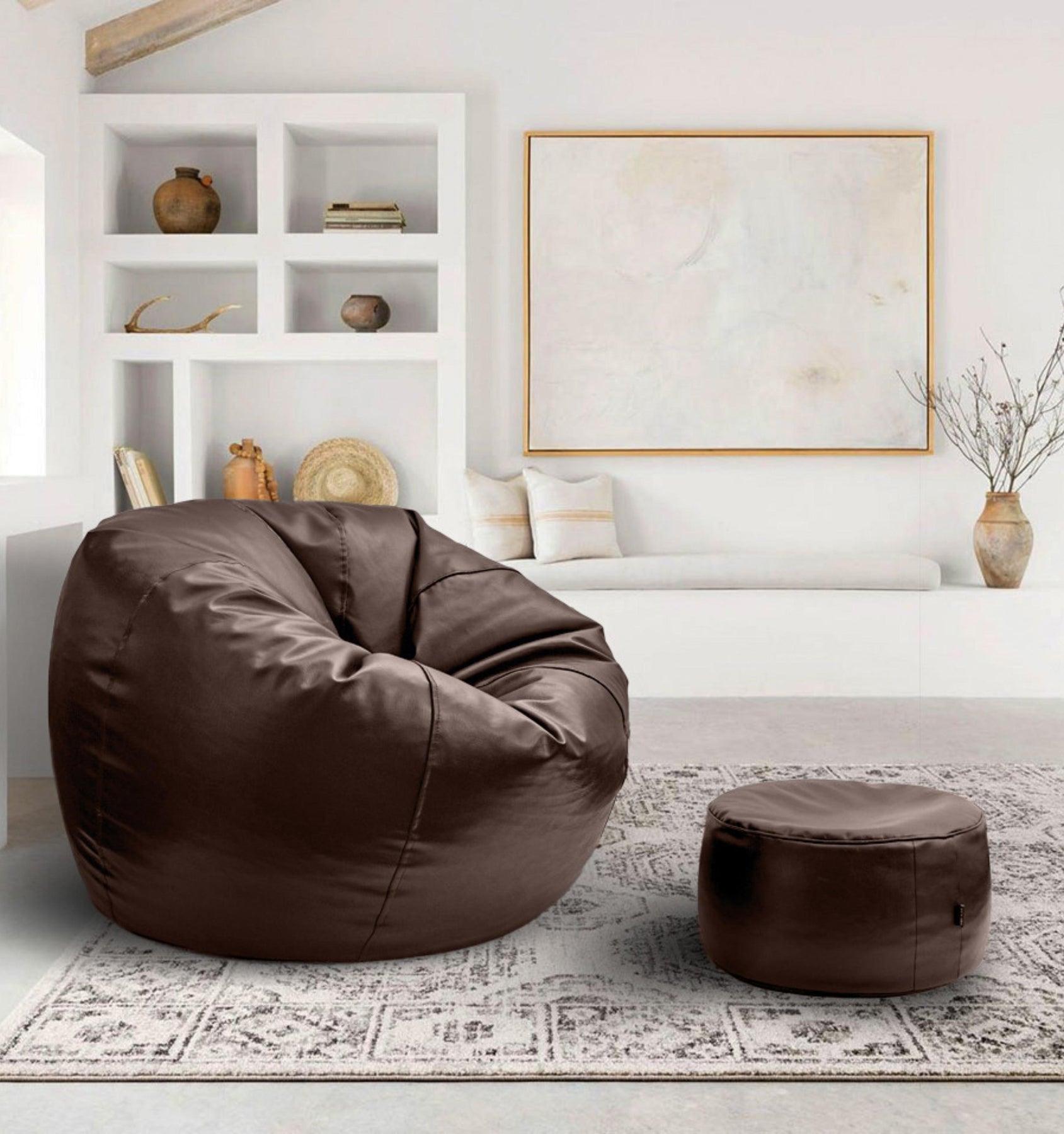 BROWN PUFFY BEAN BAG1