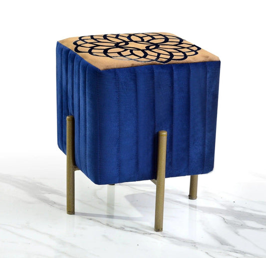 1 Seater Square Luxury Puffy Stool -1188 - 92Bedding