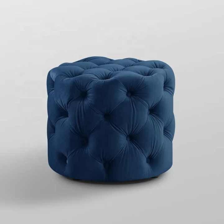 Living Room Velvet Ottoman Stool-673 - 92Bedding