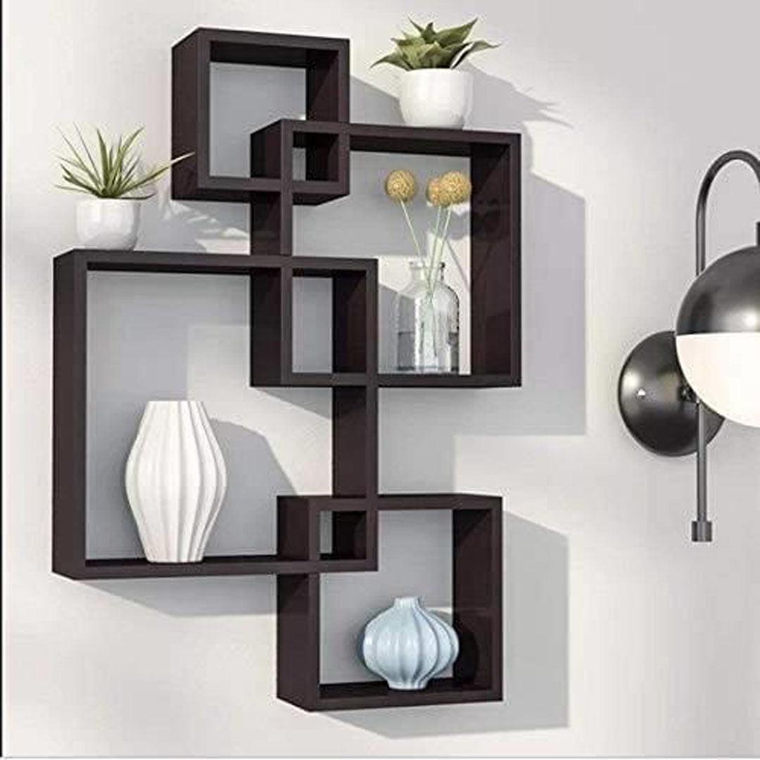 4 pcs set Wooden Shelves Black - 92Bedding