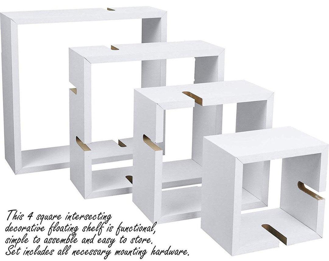 4 pcs set Wooden Shelves White - 92Bedding
