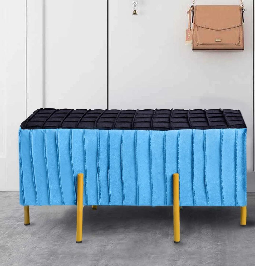 2 Seater Luxury Printed Stool With Steel Stand -1184 - 92Bedding