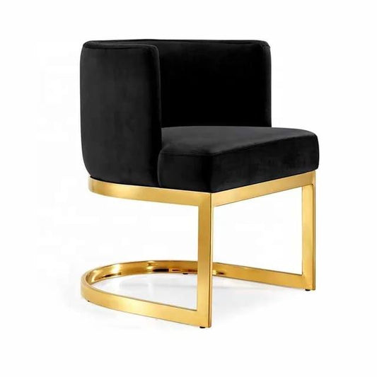 Elegant Rental Furniture Metal Leg Black Velvet Metal Lounge Wedding Chair-1223 - 92Bedding