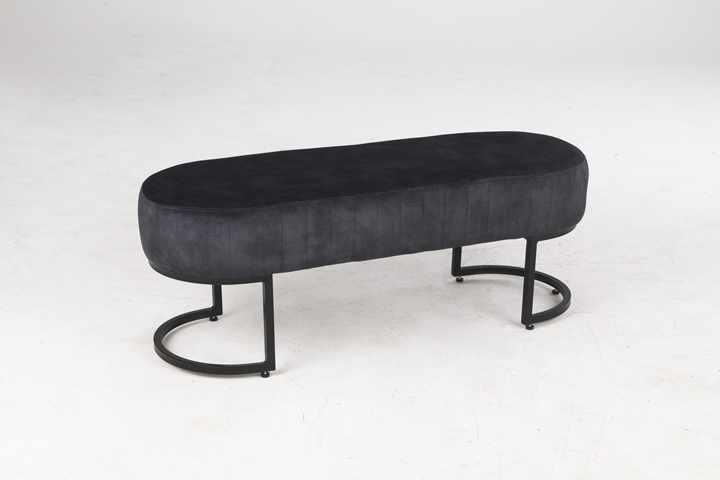 3 Seater Luxury Velvet Stool With Golden Steel Stand -1109 - 92Bedding