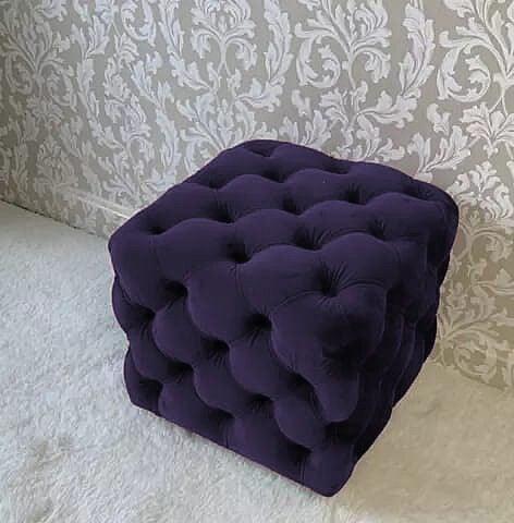 Living Room Velvet Ottoman Stool-643 - 92Bedding