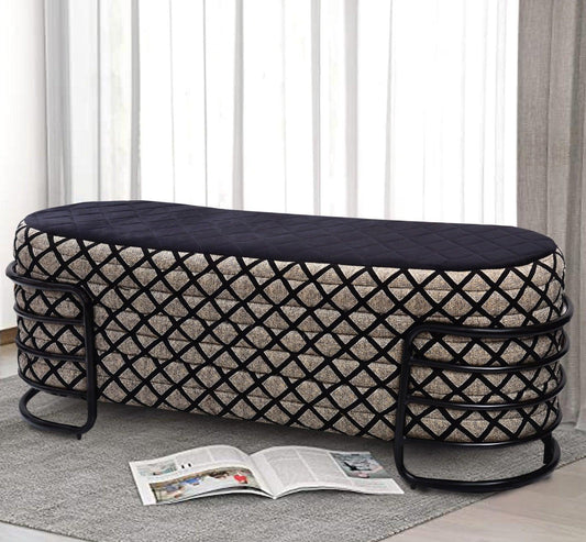 3 Seater Luxury Wooden Stool With Steel Stand -1151 - 92Bedding