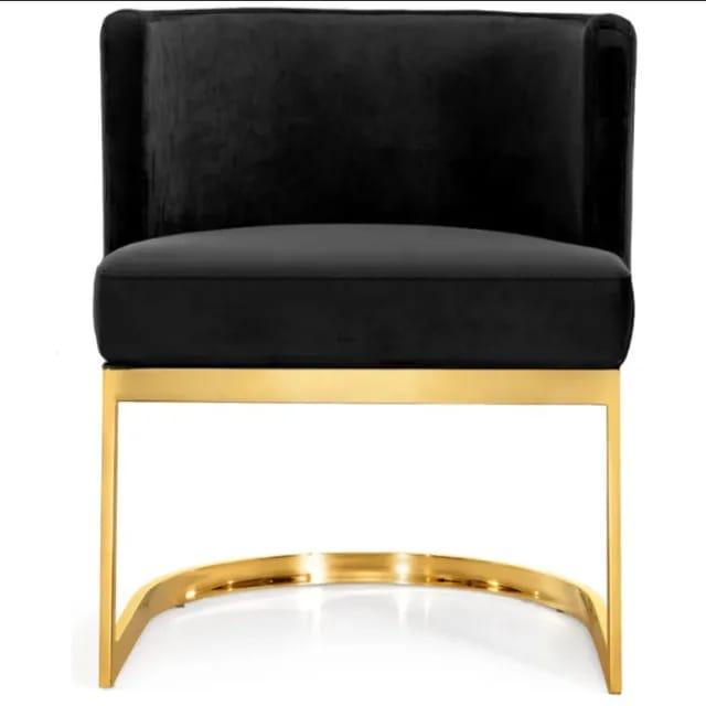 Elegant Rental Furniture Metal Leg Black Velvet Metal Lounge Wedding Chair-1223 - 92Bedding