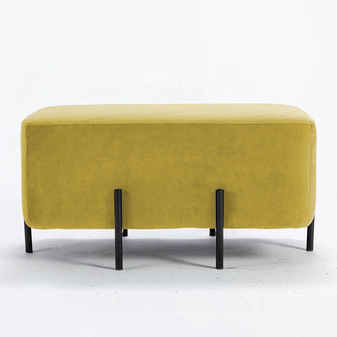 2 Seater Luxury Wooden Stool With Steel Stand-527 - 92Bedding