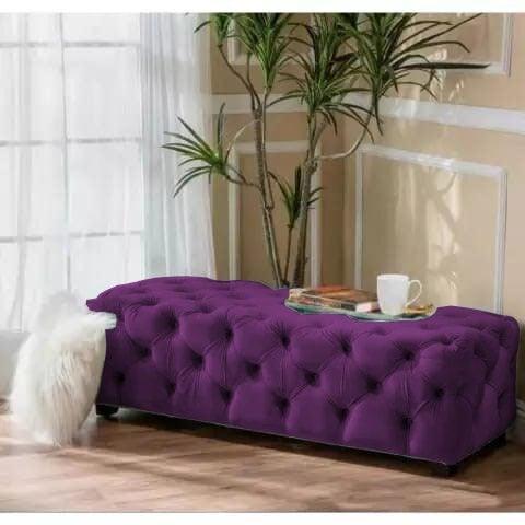 Living Room Large Velvet Ottoman Stool-647 - 92Bedding