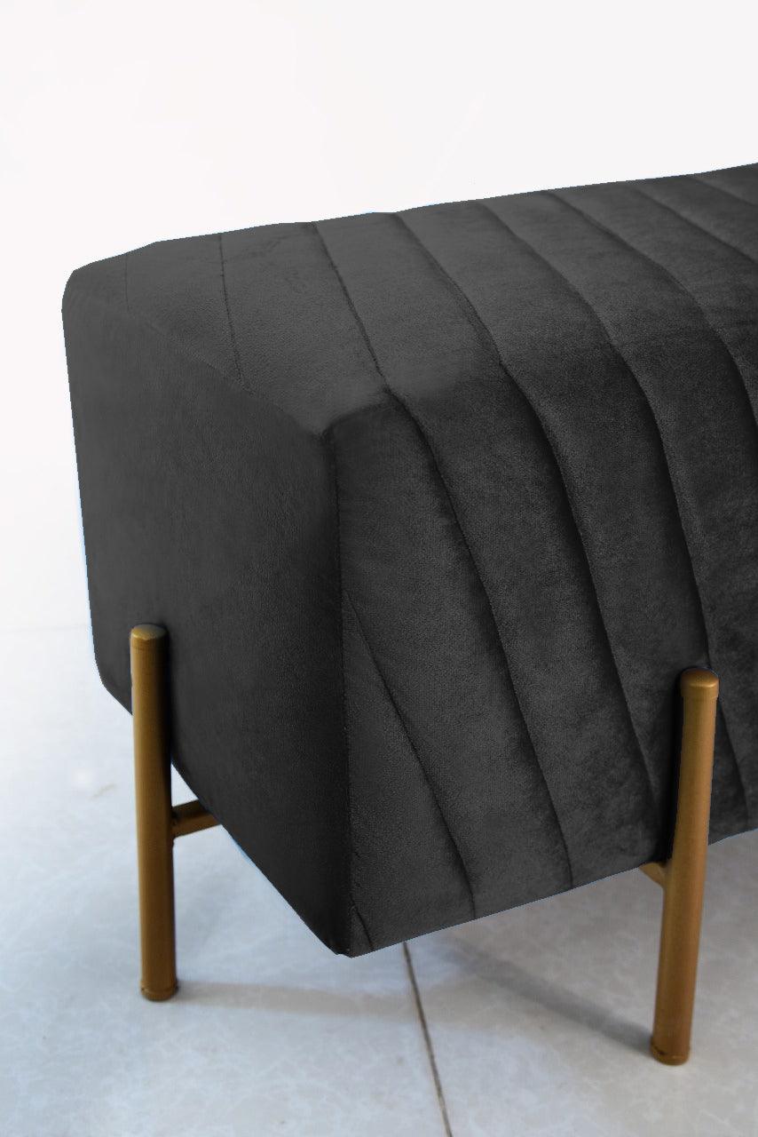 2 Seater Luxury Velvet Steel Stool-924 - 92Bedding