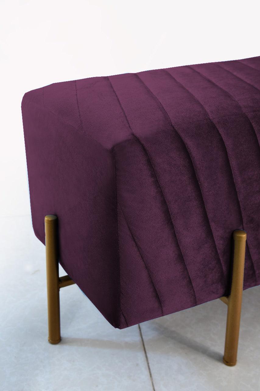 2 Seater Luxury Velvet Steel Stool-926 - 92Bedding