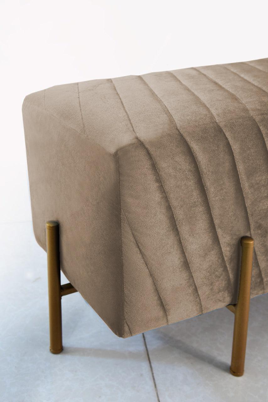 2 Seater Luxury Velvet Steel Stool-931 - 92Bedding