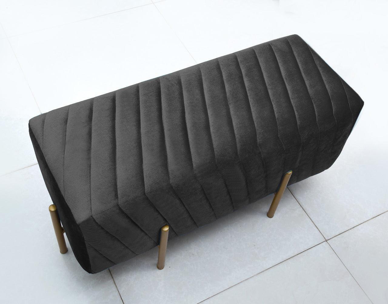 2 Seater Luxury Velvet Steel Stool-924 - 92Bedding