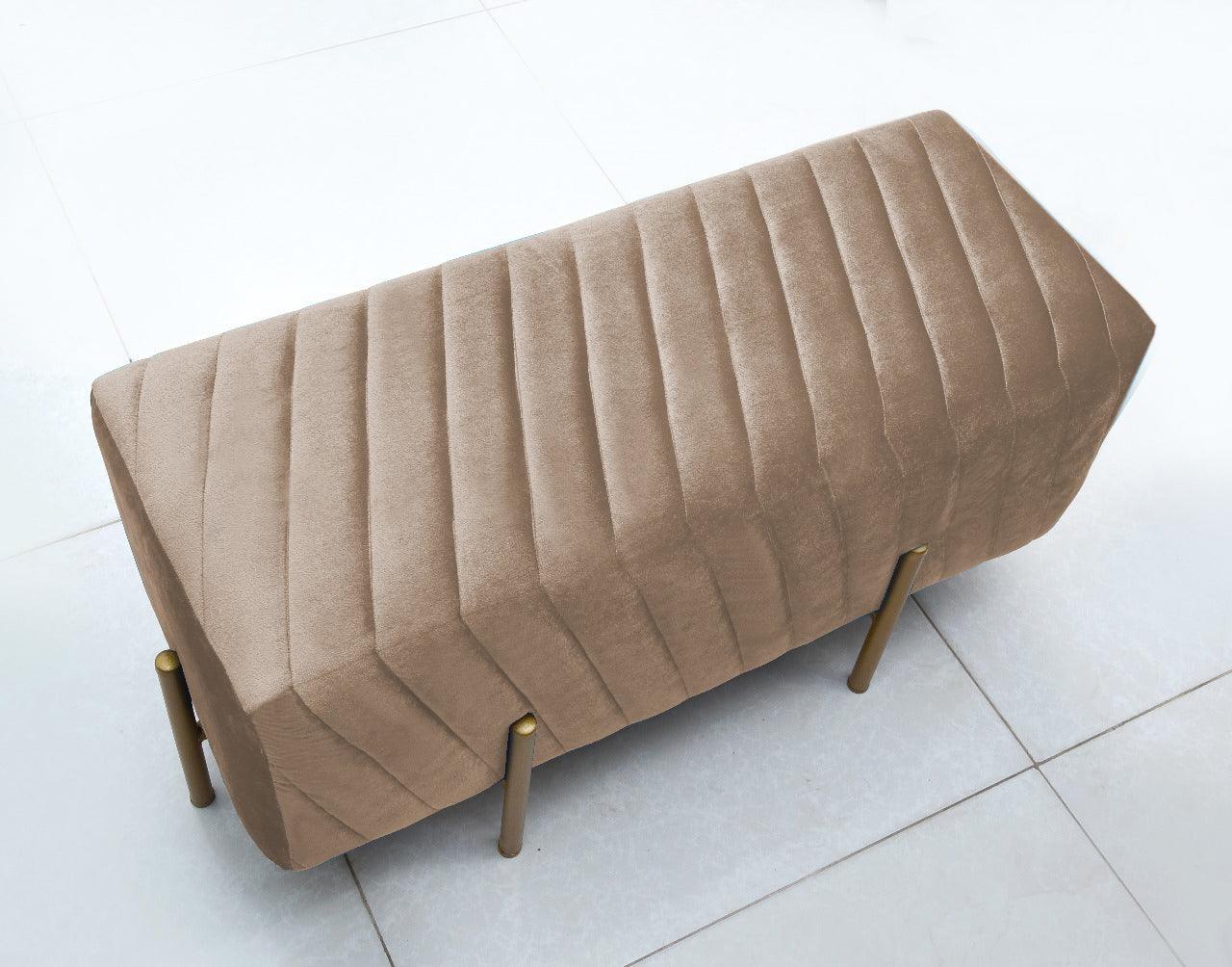 2 Seater Luxury Velvet Steel Stool-931 - 92Bedding