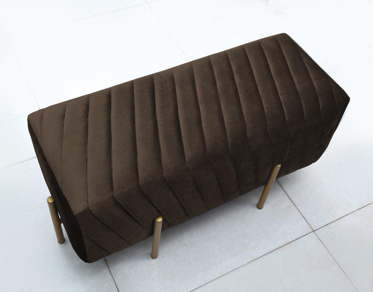 2 Seater Luxury Velvet Steel Stool-930 - 92Bedding