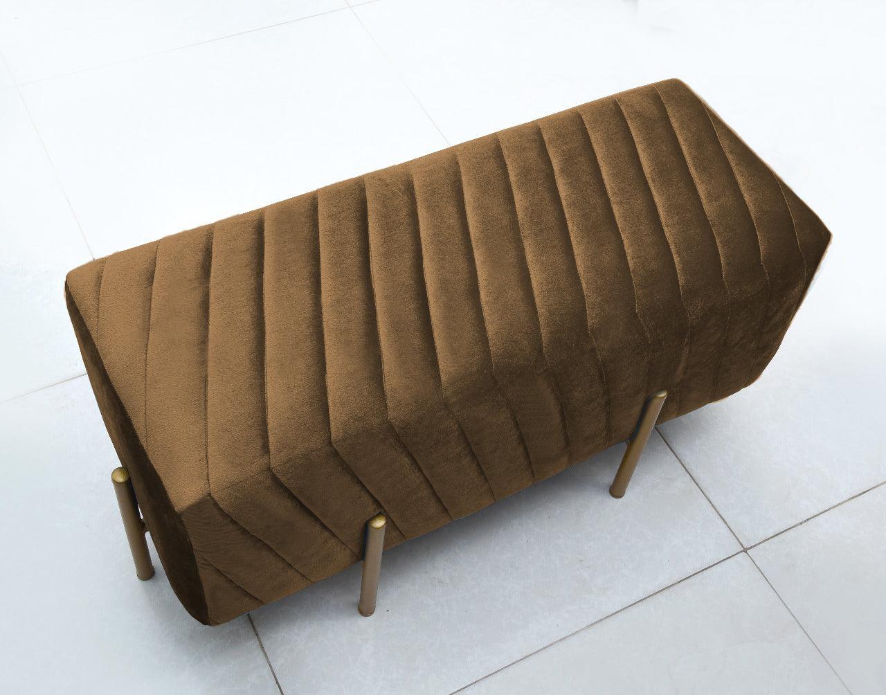 2 Seater Luxury Velvet Steel Stool-929 - 92Bedding