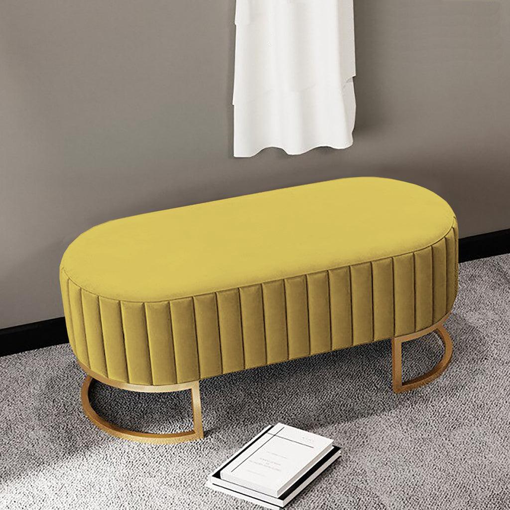 2 Seater Luxury Wooden Stool With Steel Stand 698 - 92Bedding