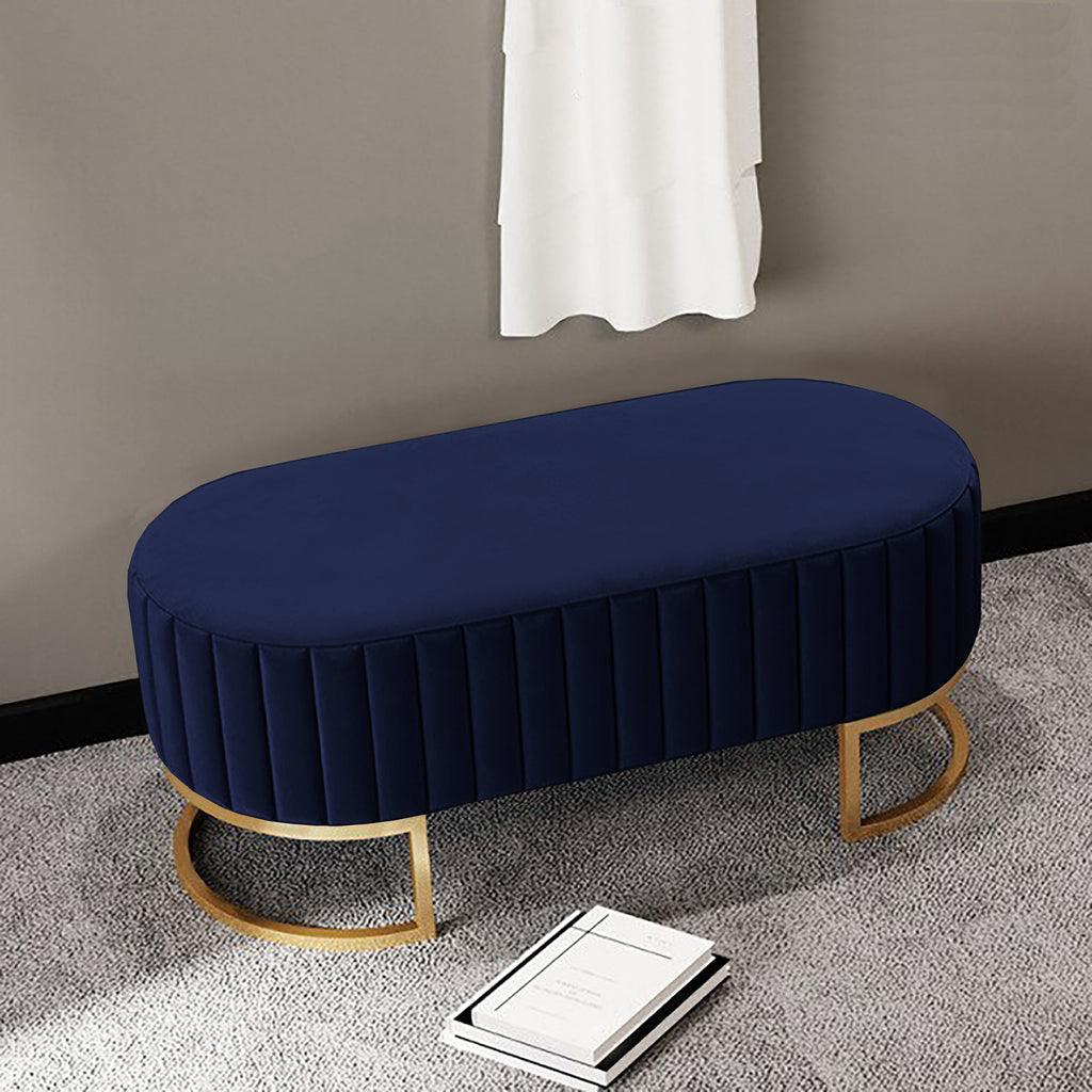 2 Seater Luxury Wooden Stool With Steel Stand 707 - 92Bedding