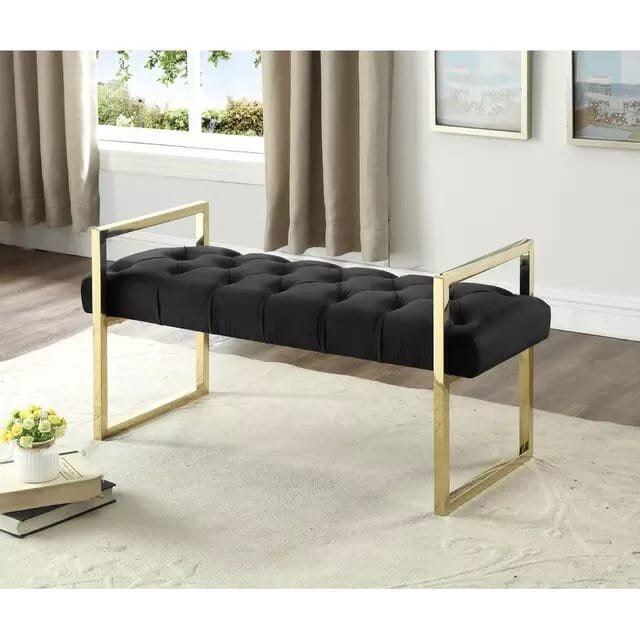 3 Seater Luxury Stainless Steel Ottoman Stool -949 - 92Bedding