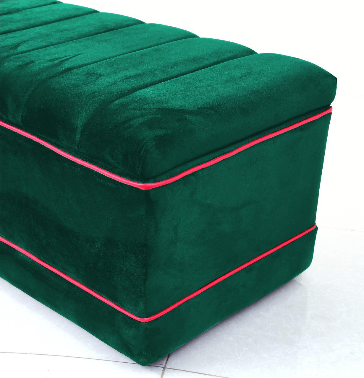 Luxury 3 Seater Velvet Ottoman Storage Box -966 - 92Bedding