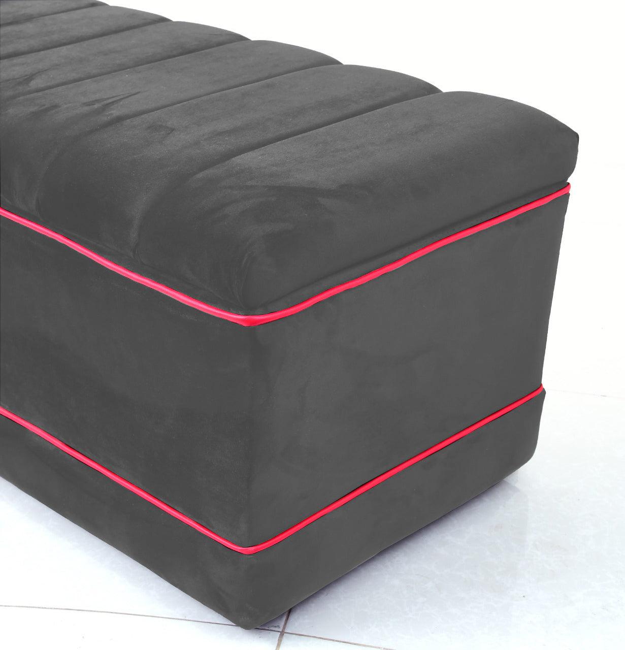 Luxury 3 Seater Velvet Ottoman Storage Box -967 - 92Bedding