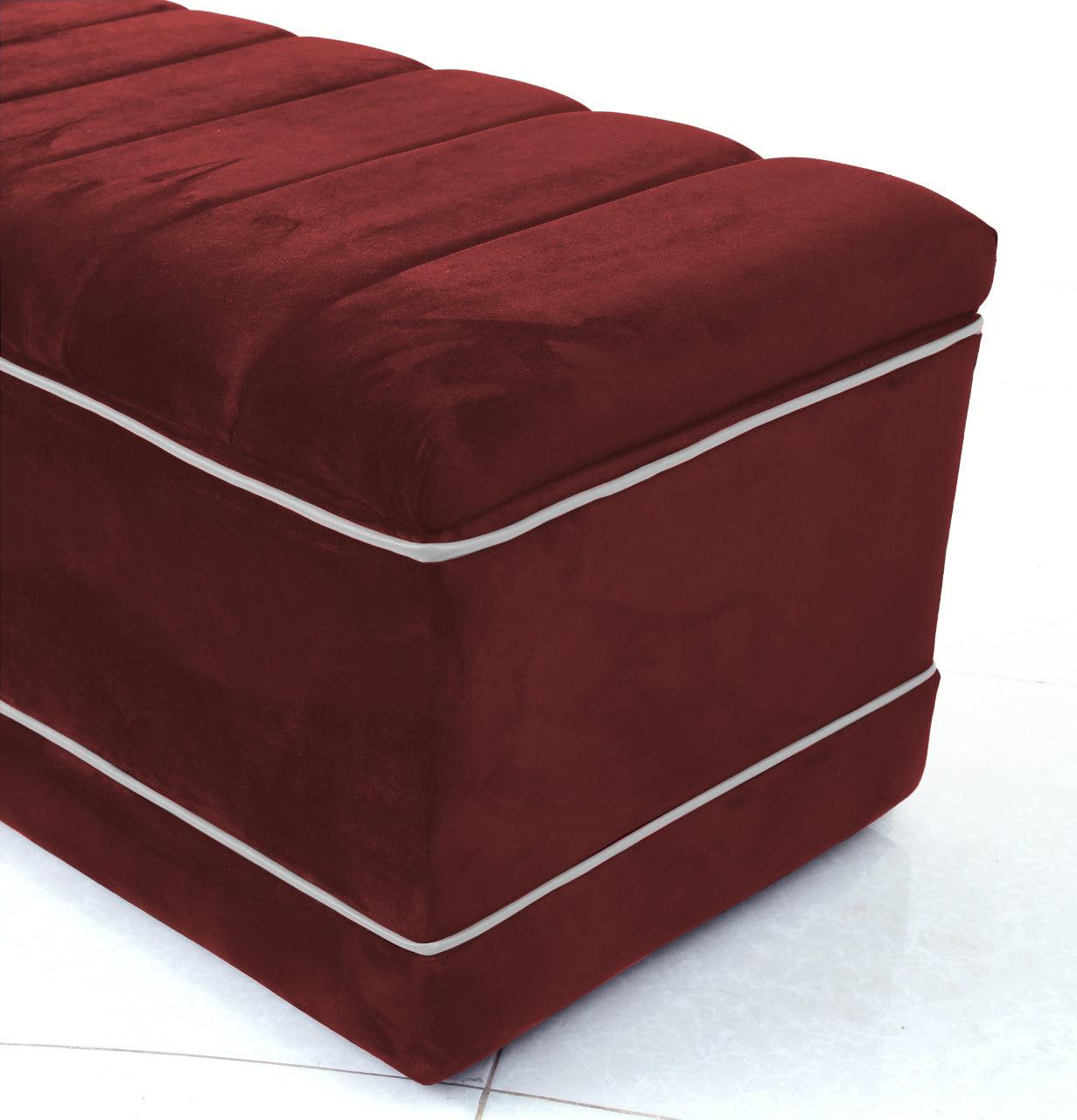 Luxury 3 Seater Velvet Ottoman Storage Box -957 - 92Bedding