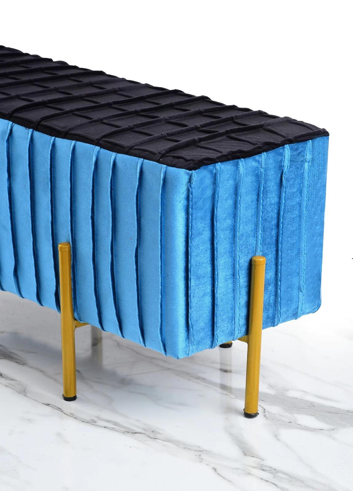 2 Seater Luxury Printed Stool With Steel Stand -1184 - 92Bedding